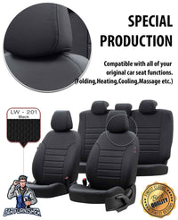 Thumbnail for Hyundai Santa Fe Seat Covers Istanbul Leather Design Black Leather