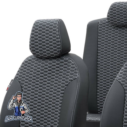 Hyundai Santa Fe Seat Covers Tokyo Leather Design Dark Gray Leather