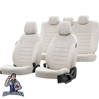 Thumbnail for Hyundai Starex Seat Covers London Foal Feather Design Ivory Leather & Foal Feather