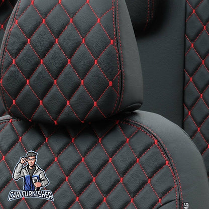 Hyundai i20 Seat Covers Madrid Leather Design Dark Red Leather