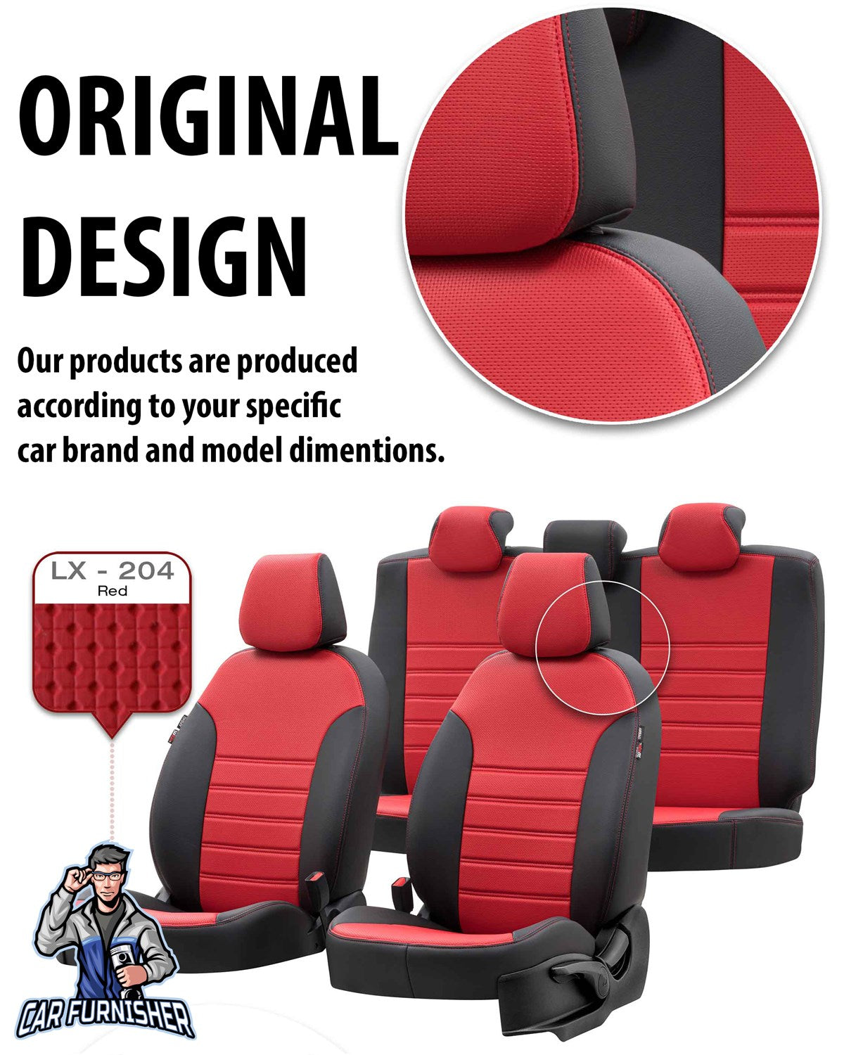 Hyundai i20 Seat Covers New York Leather Design Smoked Black Leather