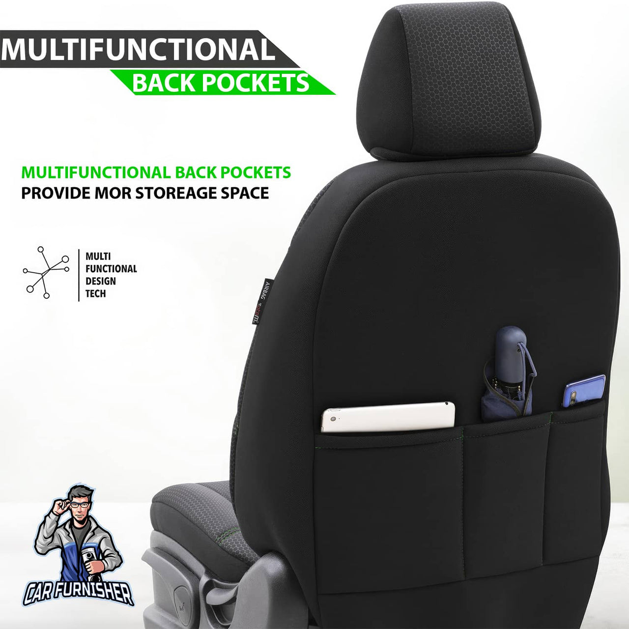 Hyundai Kona Seat Covers Iron Design