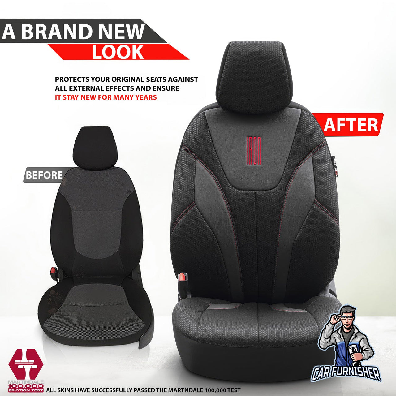 Hyundai Kona Seat Covers Iron Design