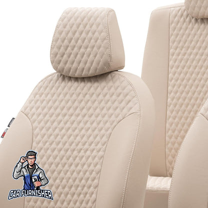 Isuzu N-Wide Seat Covers Amsterdam Leather Design Beige Leather