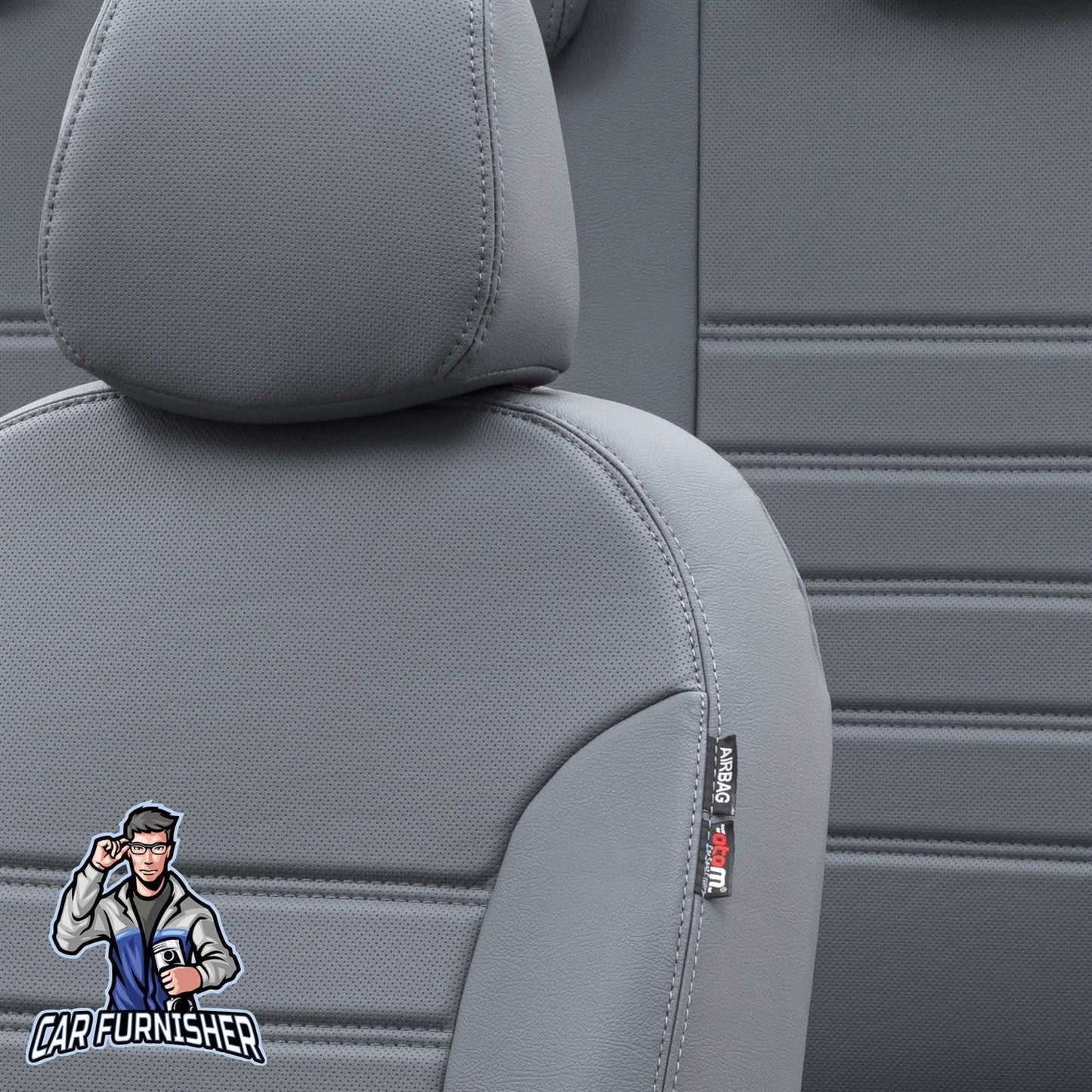 Isuzu N-Wide Seat Covers Istanbul Leather Design Smoked Leather
