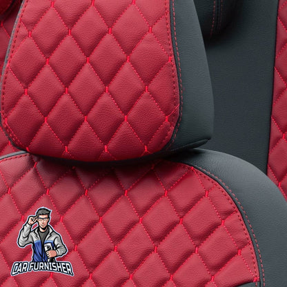 Isuzu N-Wide Seat Covers Madrid Leather Design Red Leather