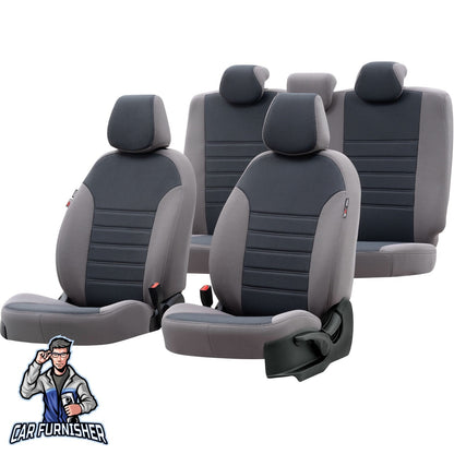 Isuzu N-Wide Seat Covers Original Jacquard Design Smoked Jacquard Fabric