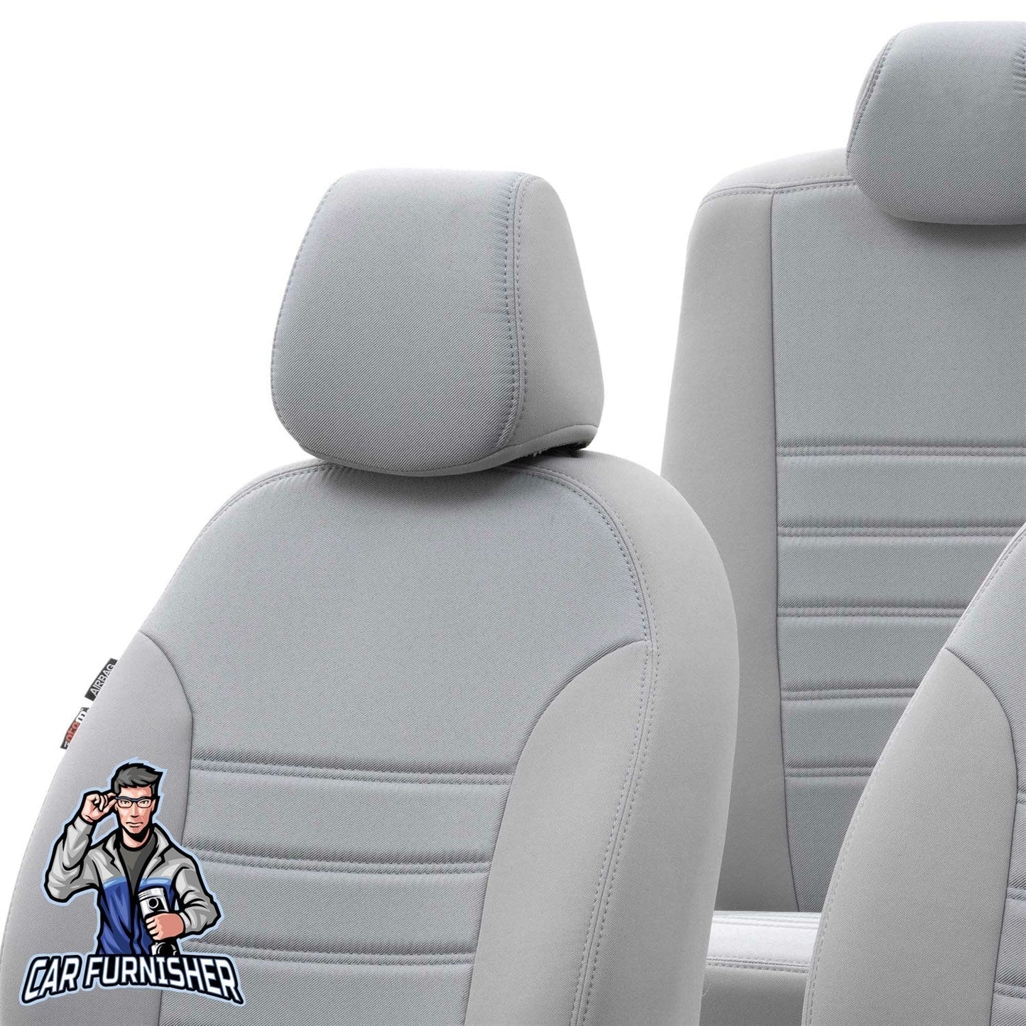 Isuzu N-Wide Seat Covers Original Jacquard Design Light Gray Jacquard Fabric