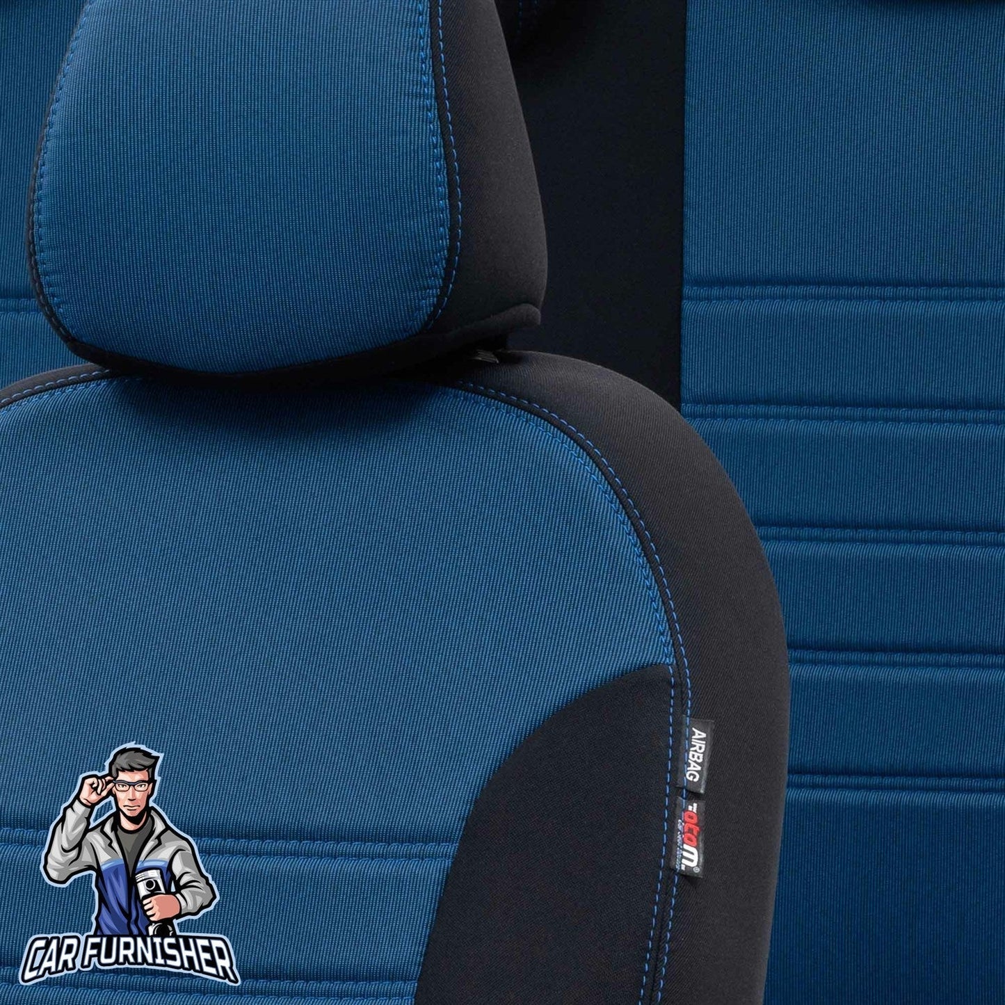 Isuzu N-Wide Seat Covers Original Jacquard Design Blue Jacquard Fabric