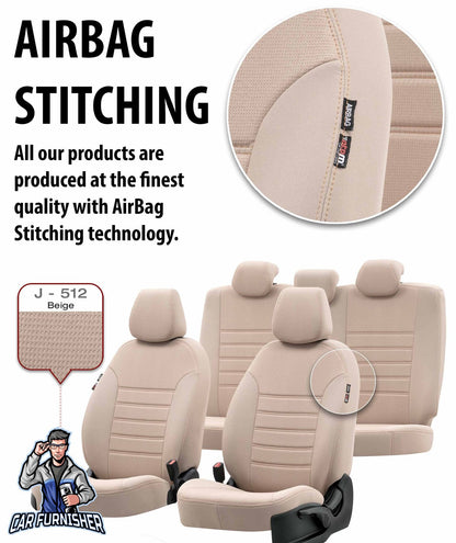Isuzu N-Wide Seat Covers Original Jacquard Design Dark Beige Jacquard Fabric