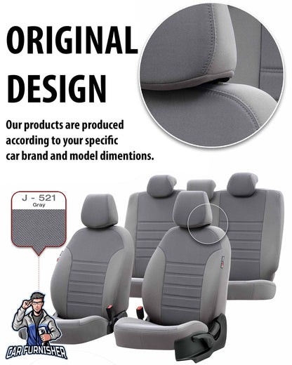 Isuzu N-Wide Seat Covers Original Jacquard Design Blue Jacquard Fabric