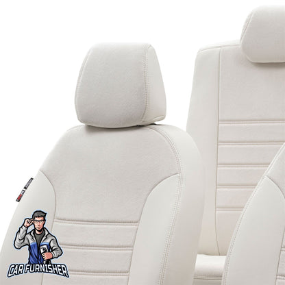 Isuzu Nkr Seat Covers London Foal Feather Design Ivory Leather & Foal Feather