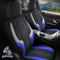 Thumbnail for Volkswagen Jetta Seat Covers Kiev Design Blue 5 Seats + Headrests (Full Set) Lacoste Fabric