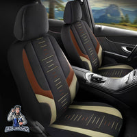 Thumbnail for Volkswagen Jetta Seat Covers Kiev Design Brown 5 Seats + Headrests (Full Set) Lacoste Fabric