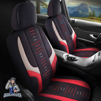 Thumbnail for Mitsubishi Outlander Seat Covers Kiev Design Red 5 Seats + Headrests (Full Set) Fabric Lacoste