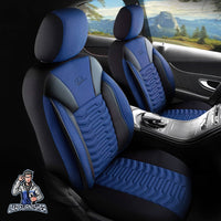 Thumbnail for Mitsubishi Outlander Seat Covers Paris Design Blue 5 Seats + Headrests (Full Set) Leather & Pique Fabric