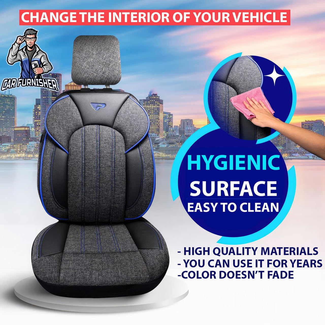 Hyundai Ioniq Seat Covers Marseille Design