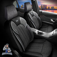 Thumbnail for Audi Q5 Seat Covers Marseille Design Smoked 5 Seats + Headrests (Full Set) Leather & Linen Fabric