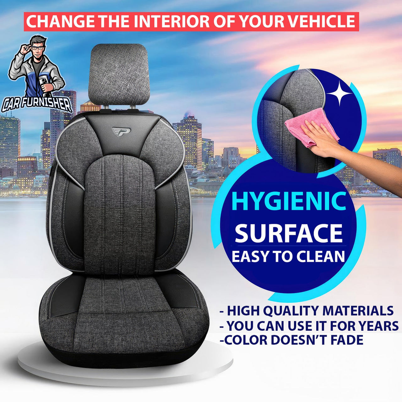 Hyundai Ioniq Seat Covers Marseille Design