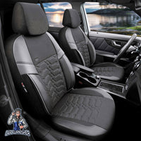 Thumbnail for Audi A1 Seat Covers Elegance Design Smoked 5 Seats + Headrests (Full Set) Leather & Jacquard Fabric