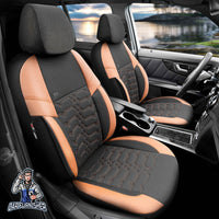 Thumbnail for Citroen C4 Seat Covers Elegance Design Orange 5 Seats + Headrests (Full Set) Leather & Jacquard Fabric