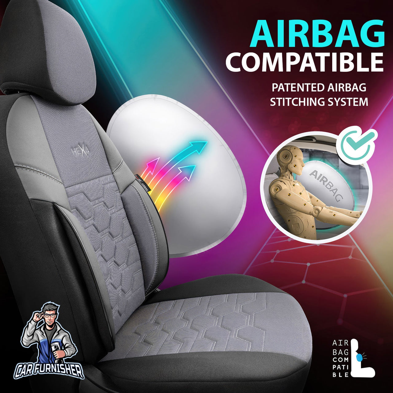 Hyundai Creta Seat Covers Hexa Design