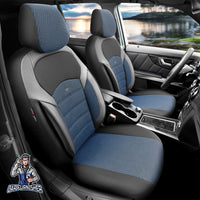 Thumbnail for Mitsubishi Outlander Seat Covers Nova Design Blue 5 Seats + Headrests (Full Set) Leather & Cotton Fabric