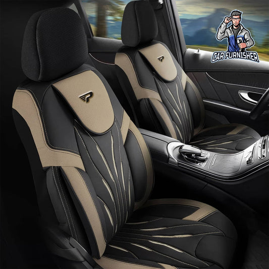 Mercedes 190 Seat Covers Pars Design Beige 5 Seats + Headrests (Full Set) Full Leather