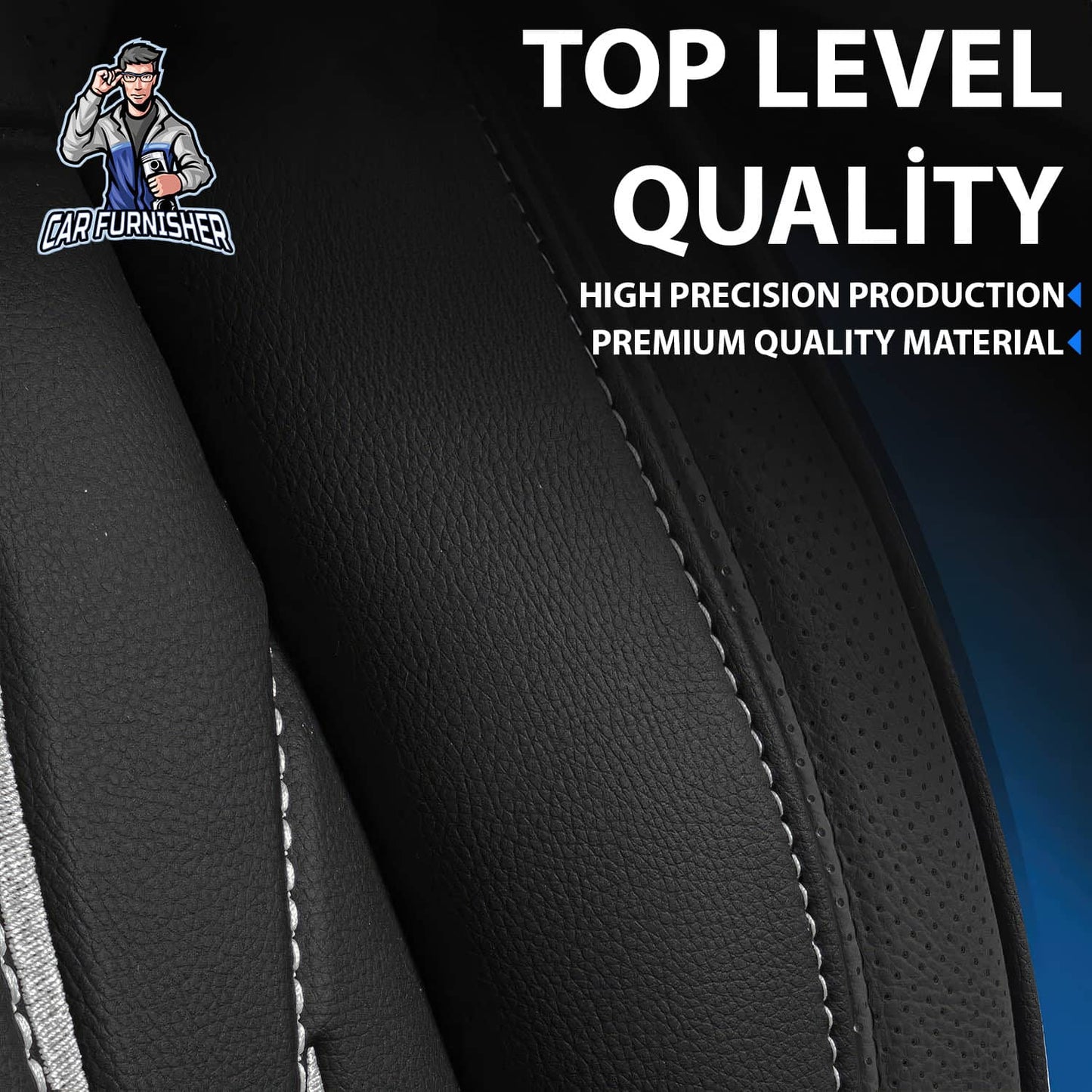 Car Seat Cover Set - Pars Design Gray 5 Seats + Headrests (Full Set) Full Leather