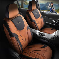 Thumbnail for Citroen C4 Seat Covers Pars Design Orange 5 Seats + Headrests (Full Set) Leather