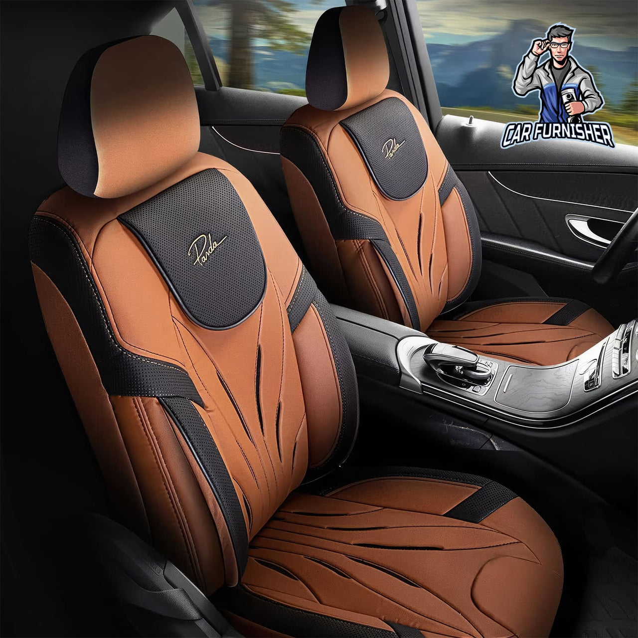 Audi A5 Seat Covers Pars Design Orange 5 Seats + Headrests (Full Set) Leather