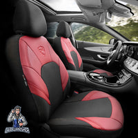 Thumbnail for Mitsubishi Outlander Seat Covers Phantom Design Burgundy 5 Seats + Headrests (Full Set) Leather & Jacquard Fabric