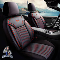 Thumbnail for Volkswagen Passat Seat Covers Prague Design Dark Red 5 Seats + Headrests (Full Set) Leather & Pique Fabric