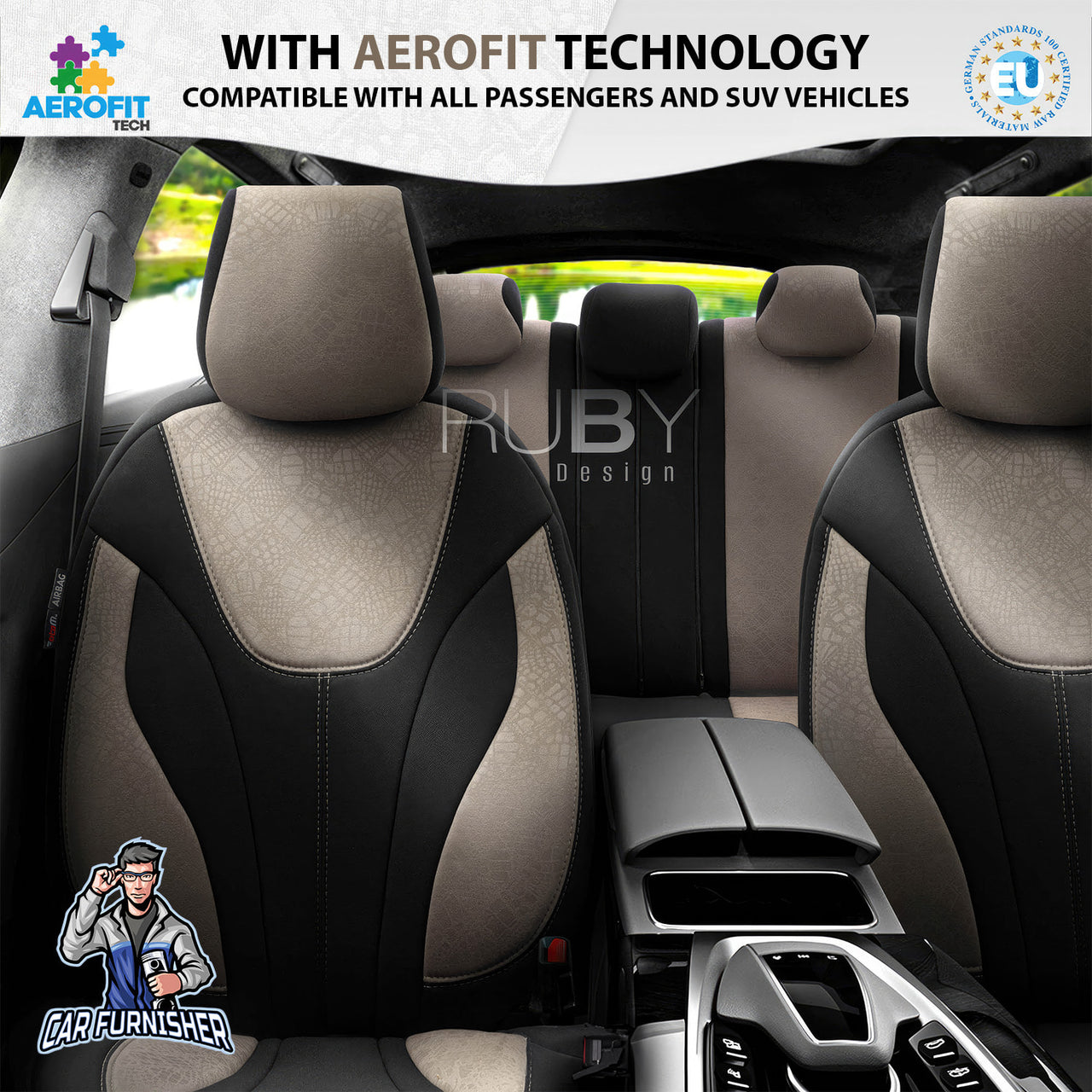 Car Seat Cover Set - Ruby Design