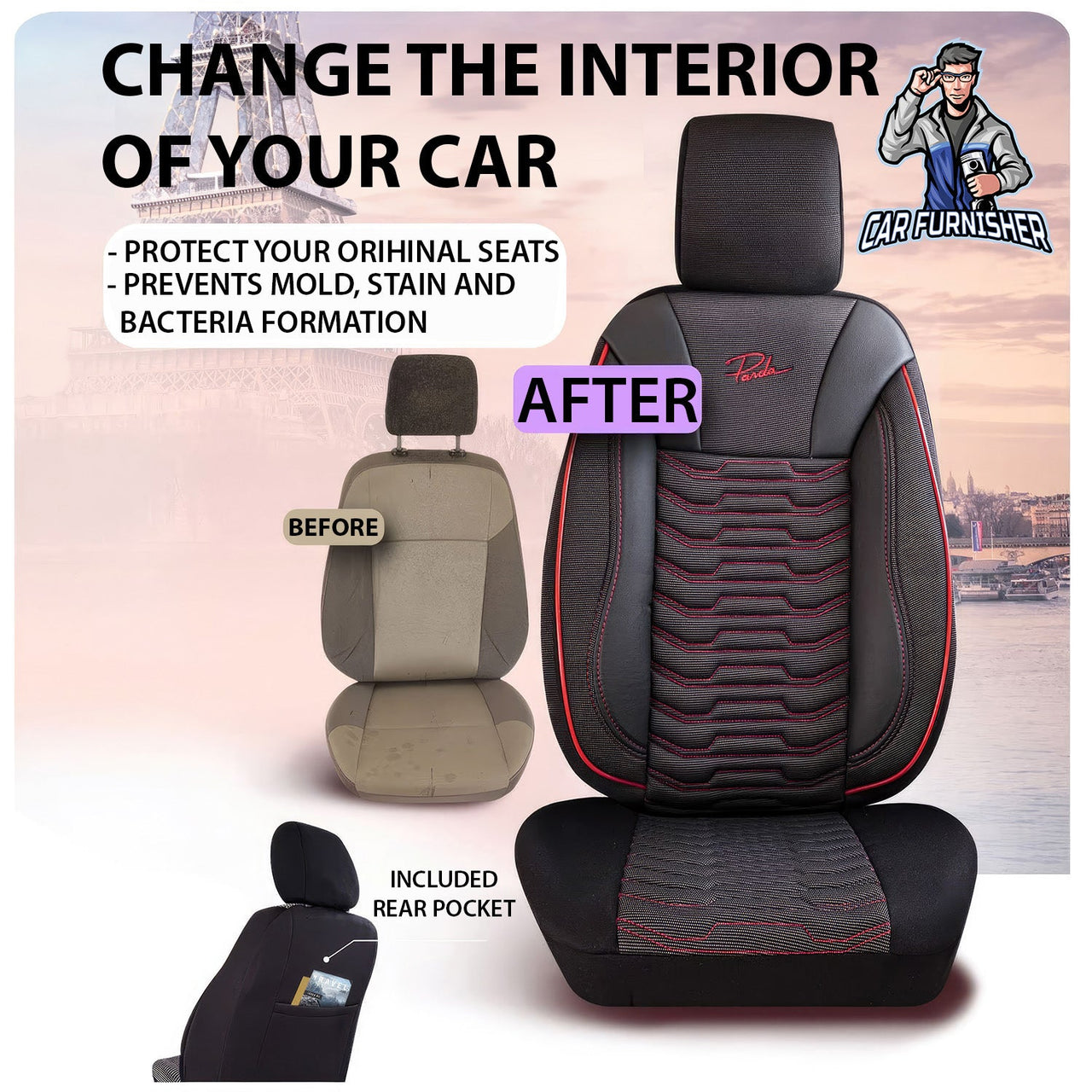 Volvo C40 Seat Covers Paris Design