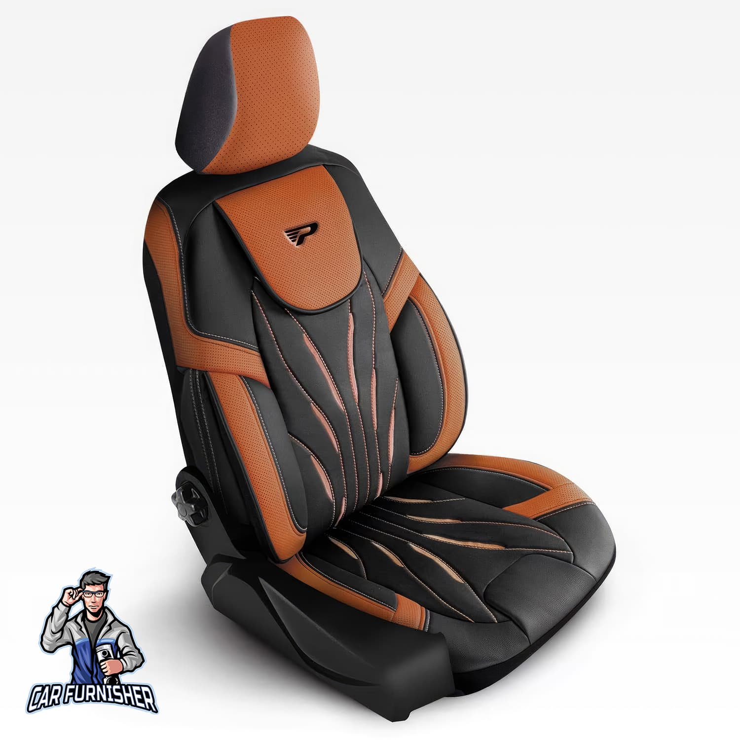 Car Seat Cover Set - Pars Design Brown 5 Seats + Headrests (Full Set) Full Leather