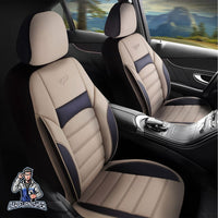 Thumbnail for Audi Q5 Seat Covers Special Design Beige 5 Seats + Headrests (Full Set) Leather & Jacquard Fabric