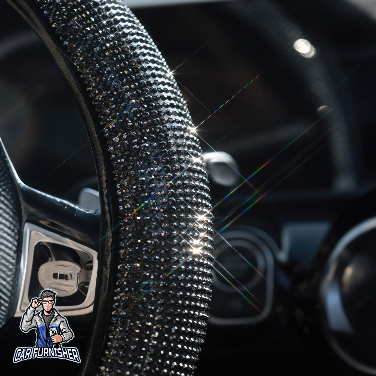 Steering Wheel Cover - Full Stone Shiny Look