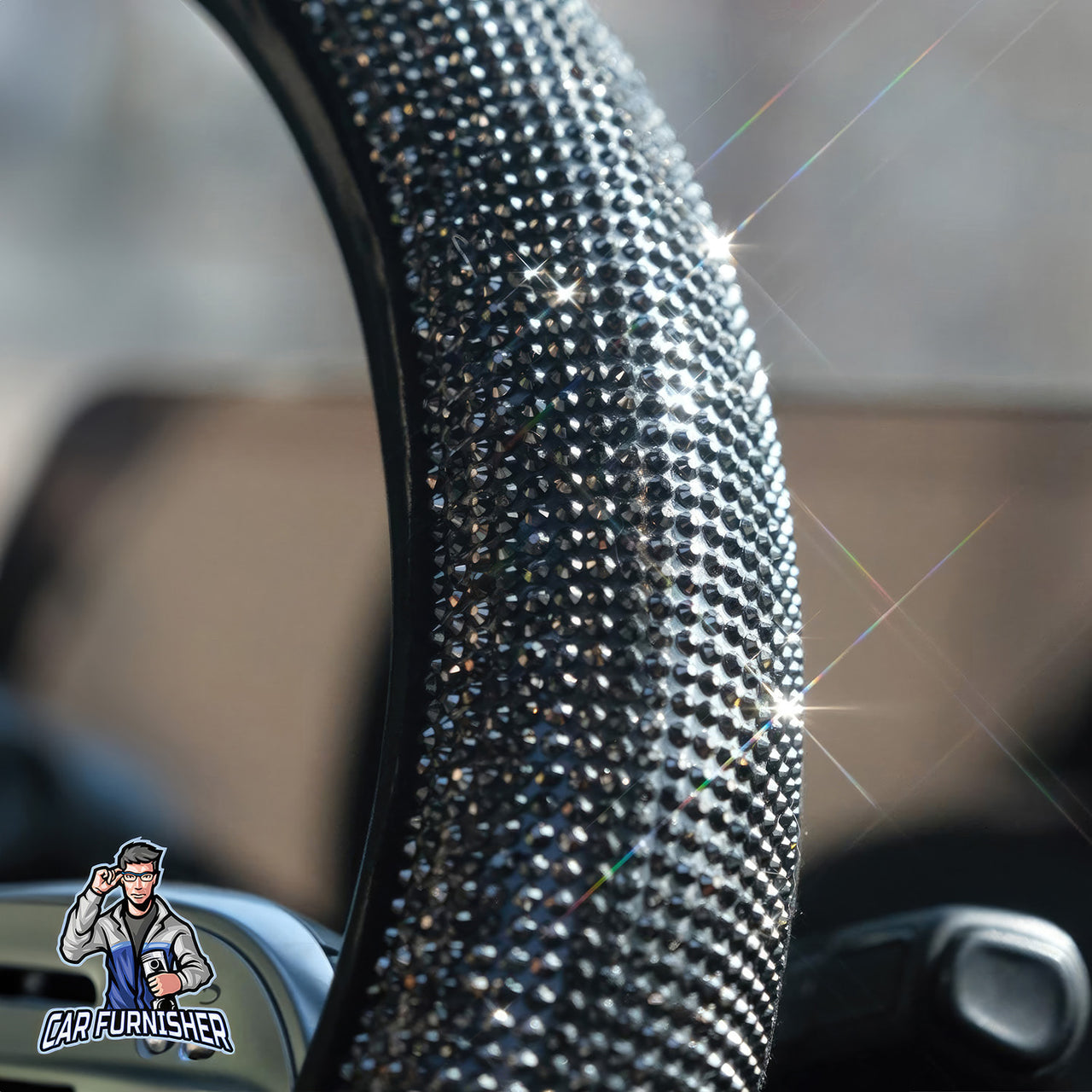 Steering Wheel Cover - Full Stone Shiny Look