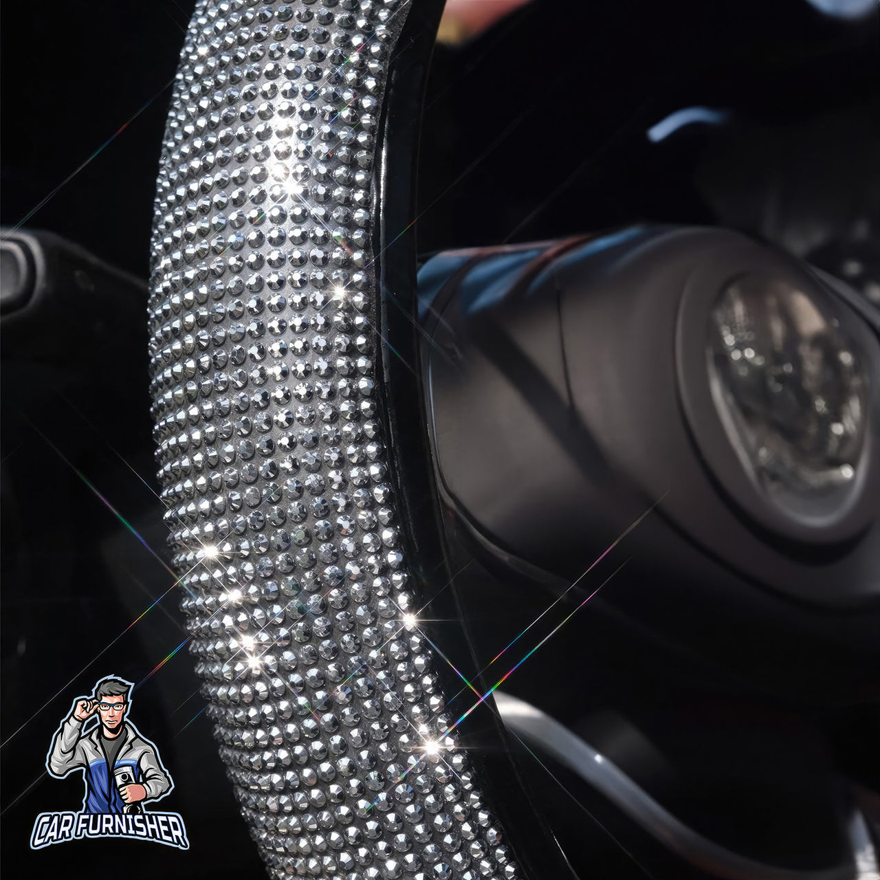 Steering Wheel Cover - Full Stone Shiny Look