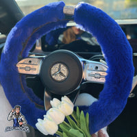 Thumbnail for Steering Wheel Cover - Fur Silver Stone Striped