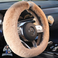 Thumbnail for Steering Wheel Cover - Fur Silver Stone Striped