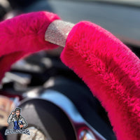 Thumbnail for Steering Wheel Cover - Fur Silver Stone Striped
