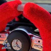 Thumbnail for Steering Wheel Cover - Fur Silver Stone Striped