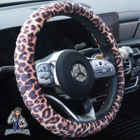 Thumbnail for Steering Wheel Cover - Quilted Leather Leopard Leather