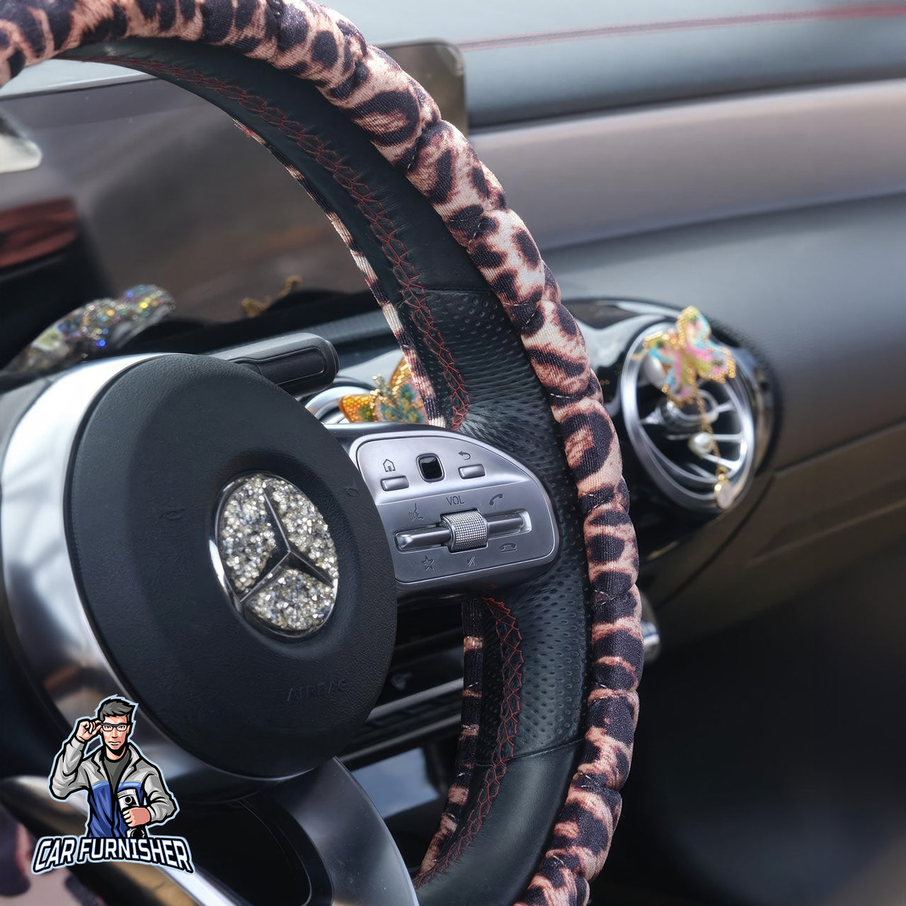 Steering Wheel Cover - Quilted Leather