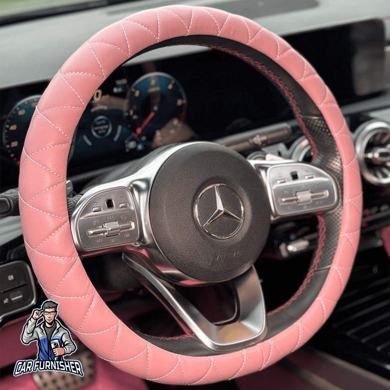 Steering Wheel Cover - Quilted Leather