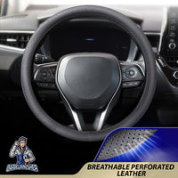 Thumbnail for Steering Wheel Cover - Perforated Leather Smoked Leather