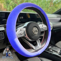Thumbnail for Steering Wheel Cover - Plain Velvet Blue Fabric