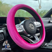 Thumbnail for Steering Wheel Cover - Plain Velvet Fuchsia Fabric